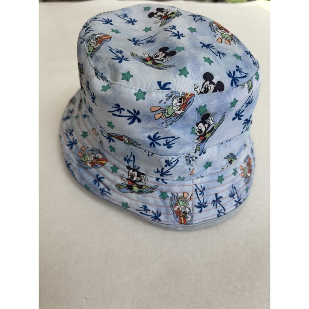 Disney Junior Mickey Mouse Reversible Bucket Hat Blue Coral White Green Unisex